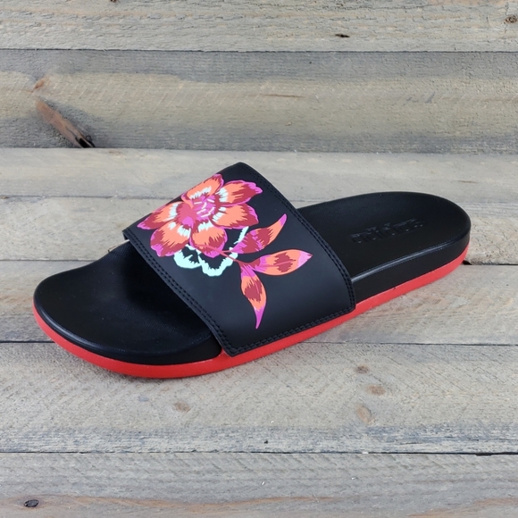 adidas Adilette Comfort Slides Sandals Floral - Picture 3 of 9